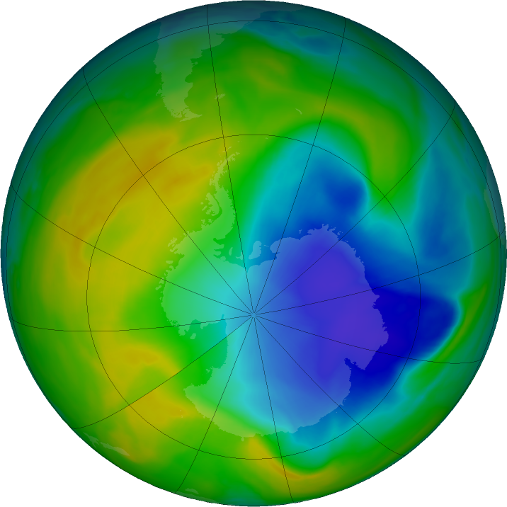 Antarctic ozone map for 18 November 2018